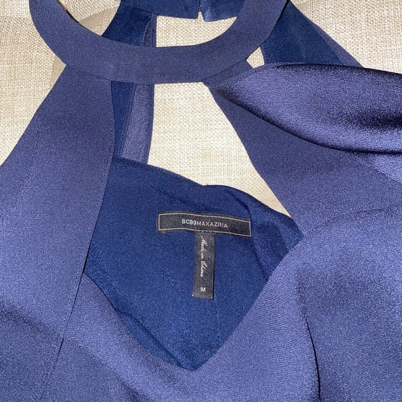 BCBG Navy Blue- open shoulder dress - Picture 4 of 7